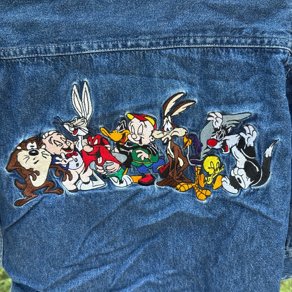 Vintage 1993 looney tunes toddler button down denim shirt jacket kids XXS